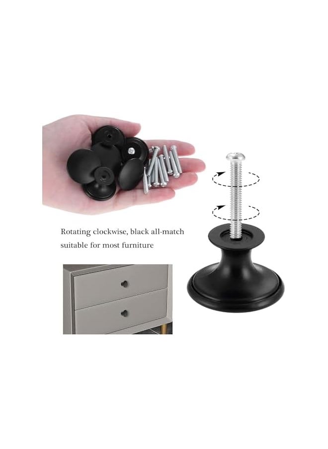 PROMASS promass Cabinet Drawer Knobs, 12 Pack Kitchen Cabinet Knobs for Wardrobe, Cupboard, Cabinet Knob with 12 Pieces Screws, Hardware Round Drawer Knobs for Bathroom Furniture Door Window (Black)  - Image 5