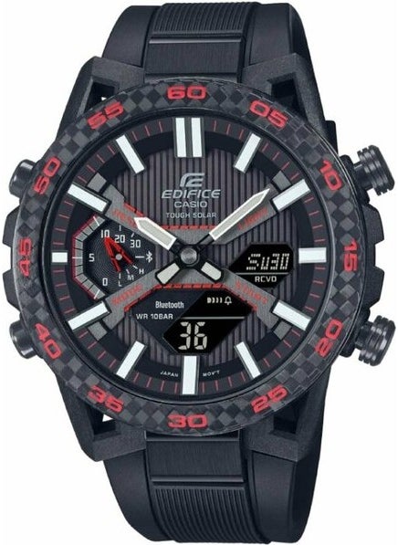 CASIO - Edifice Black Silicone Men's Wristwatch 100 Meters Water Resistant - Image 1