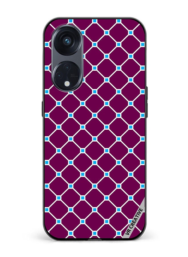 VR CREATIVE Protective Case Cover For Oppo Reno8 T 5G Abstract Crossed Lines Seamless Patternn Design Multicolour - Image 1