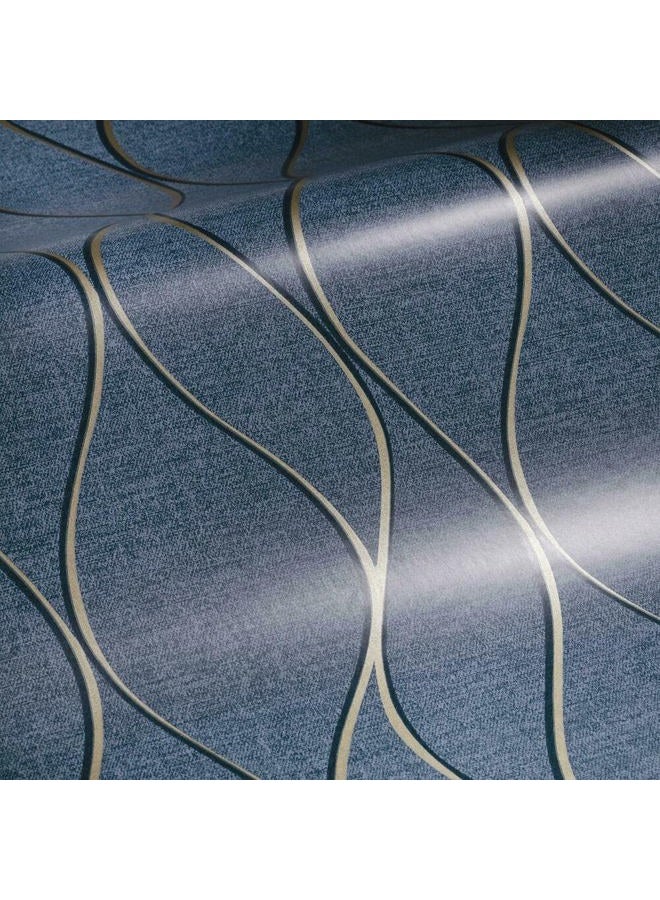 Roommates Rmk11293Wp Blue Wave Ogee Peel And Stick Wallpaper - Image 4