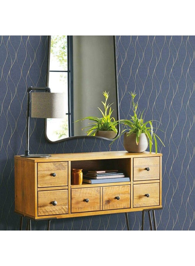 Roommates Rmk11293Wp Blue Wave Ogee Peel And Stick Wallpaper - Image 3