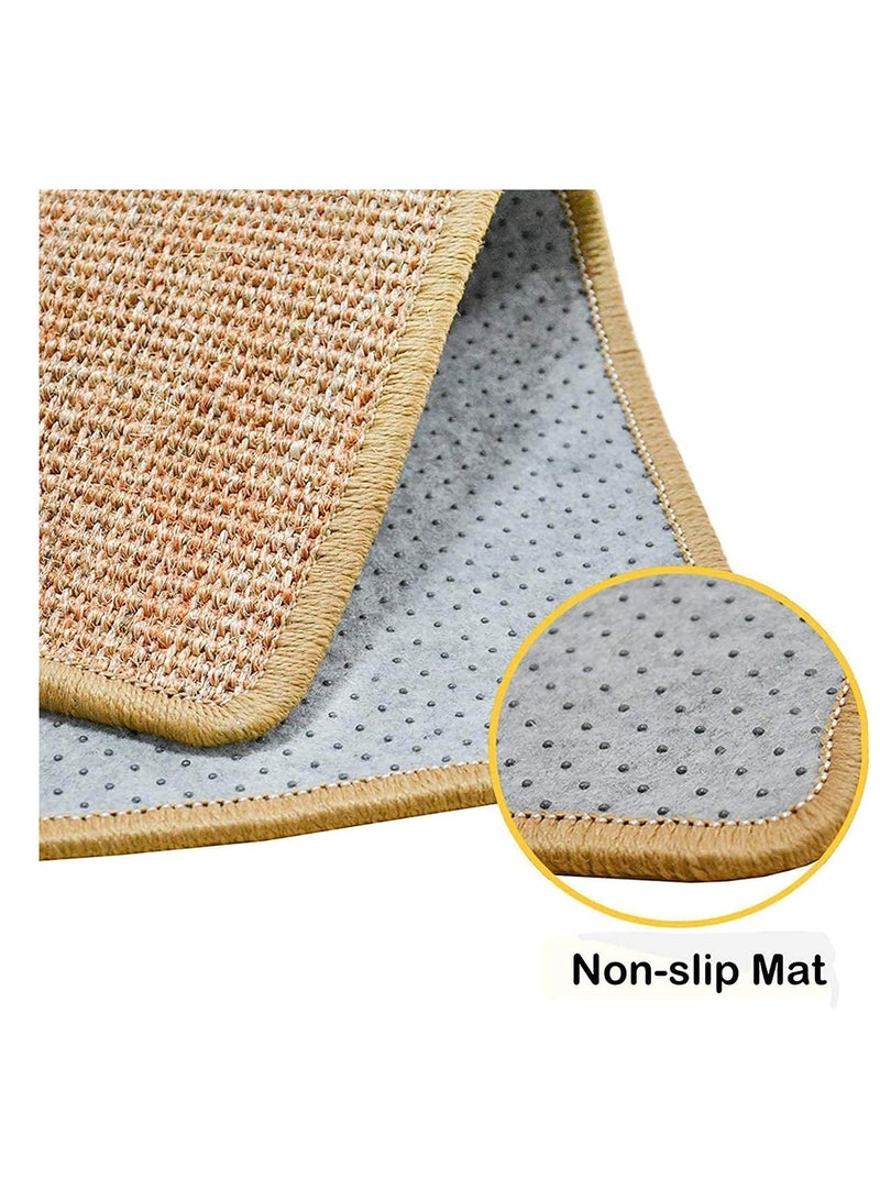 دوبكارت حصيرة خدش القطط من نسيج السيزال، مقاس 23.6 × 15.7 بوصة، سجادة خدش للقطط من السيزال الطبيعي، سجادة لأرضية القطط الأفقية، تحمي السجاد والأرائك - Image 4