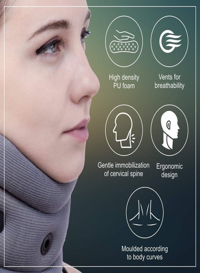 BPL Medical Technologies OrthoCare Soft Cervical Collar for Neck Support & Pain Relief | for Post-Surgery, Injury & Arthritis | Soft Comfortable & Durable for Men & Women - Grey - M - Image 4