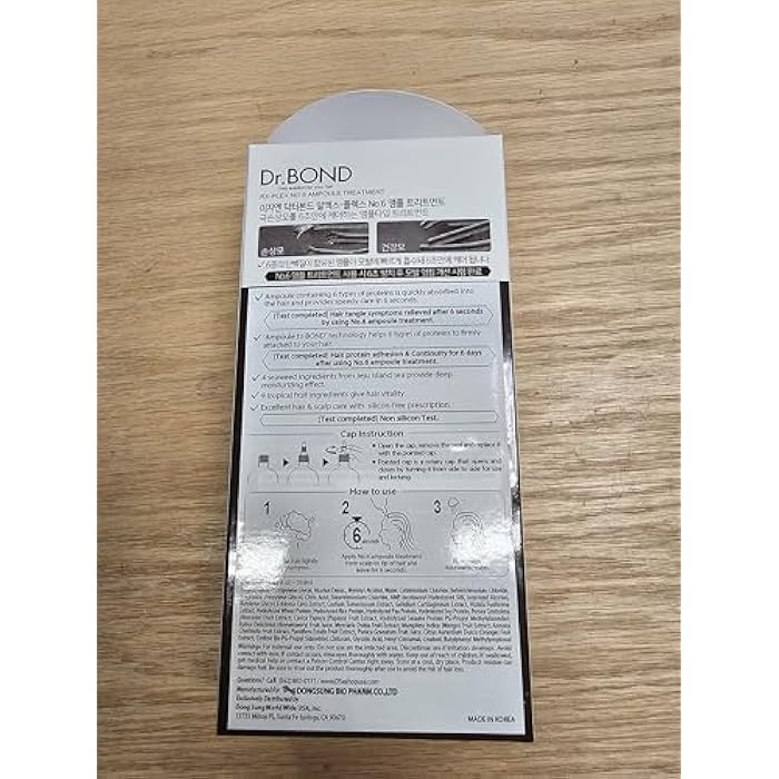 eZn Dr.Bond Ampoule 6second Hair Treatment Damaged Hair Care Rinse Out Moisturizing For Silky, Shiny,korea 350ml,11.8Fl.oz - Image 4