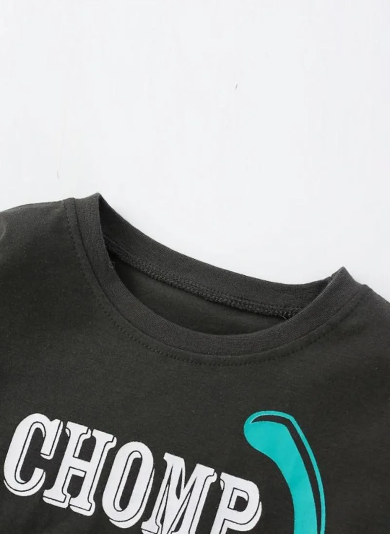 يونيكي Grey Graphic Printed Round Neck T-shirt