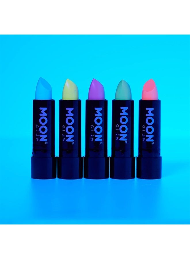 Moon Glow Blacklight Neon UV Lipstick 0.16oz Pastel Set of 5 colors – Glows brightly under Blacklights/UV Lighting! - Image 3