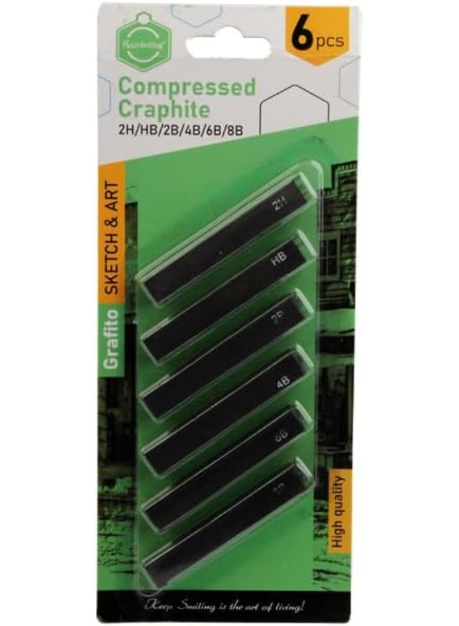 Keep Smiling Set Of 6 Pieces Of Graphit Pencil With Different Shades With Durable Material - No:TB-201445 - Image 1