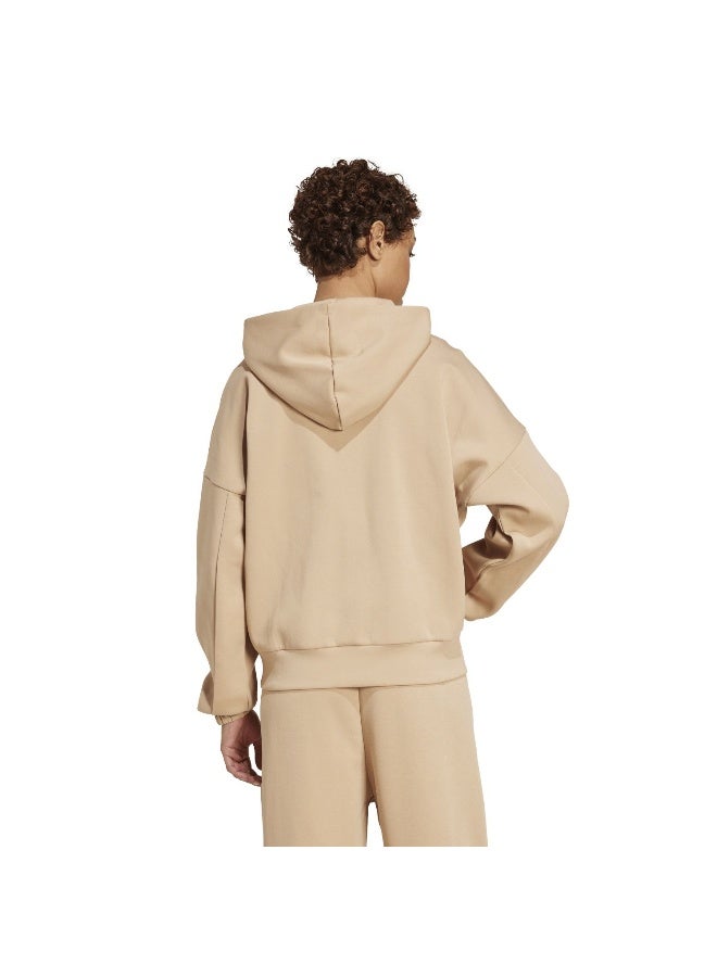 Adidas W Fi Sl Fz Hd Brown Training Track Tops For Women M - Image 3