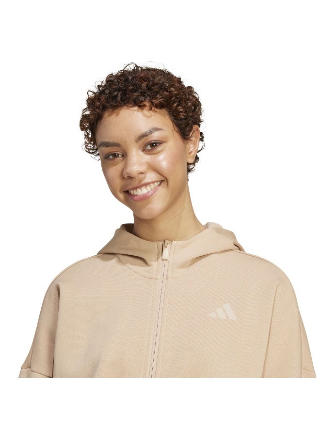 Adidas W Fi Sl Fz Hd Brown Training Track Tops For Women M - Image 5
