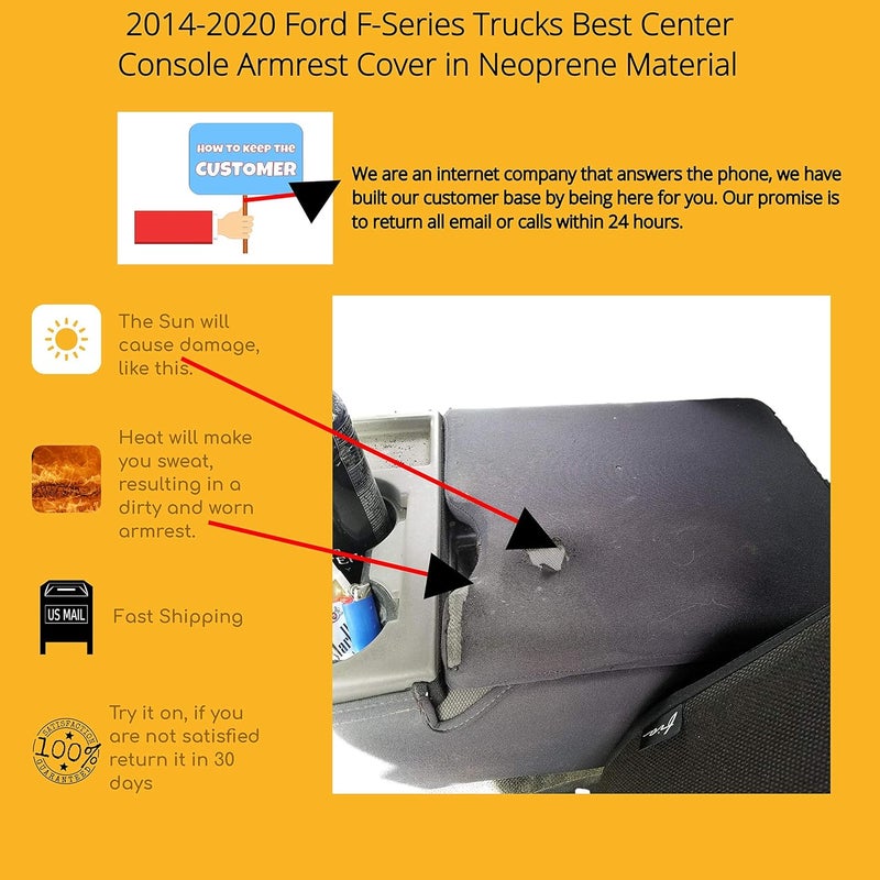 Auto Console Covers Custom Fit Neoprene Center Console Cover for Ford F-150 - Image 5