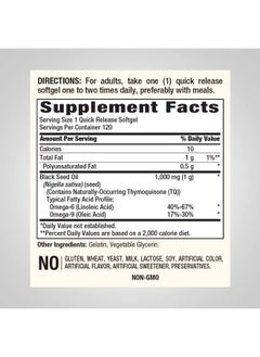 Piping Rock Black Seed Oil 1000Mg  120 Softgel Capsules  Cold Pressed Virgin  Solvent Free Nongmo Gluten Free Supplement  - Image 3