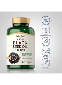 Piping Rock Black Seed Oil 1000Mg  120 Softgel Capsules  Cold Pressed Virgin  Solvent Free Nongmo Gluten Free Supplement  - Image 4