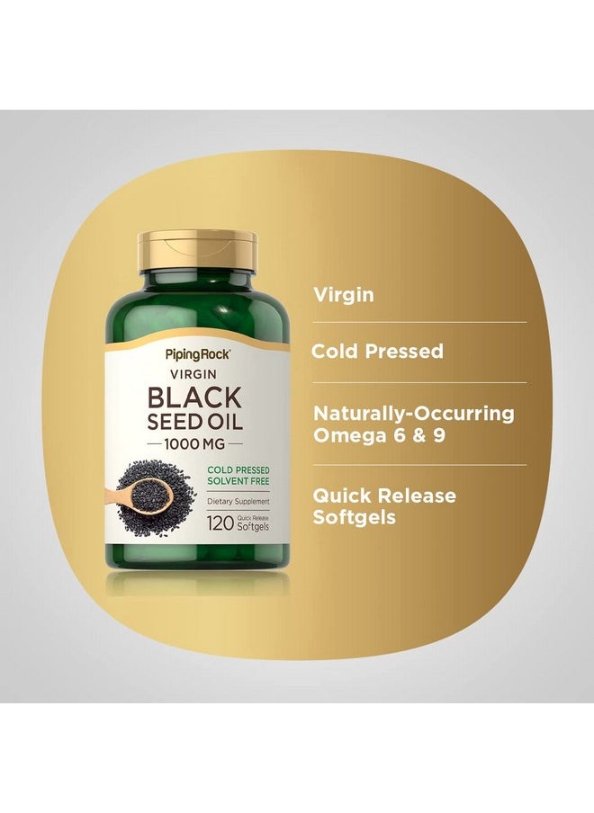 Piping Rock Black Seed Oil 1000Mg  120 Softgel Capsules  Cold Pressed Virgin  Solvent Free Nongmo Gluten Free Supplement  - Image 5