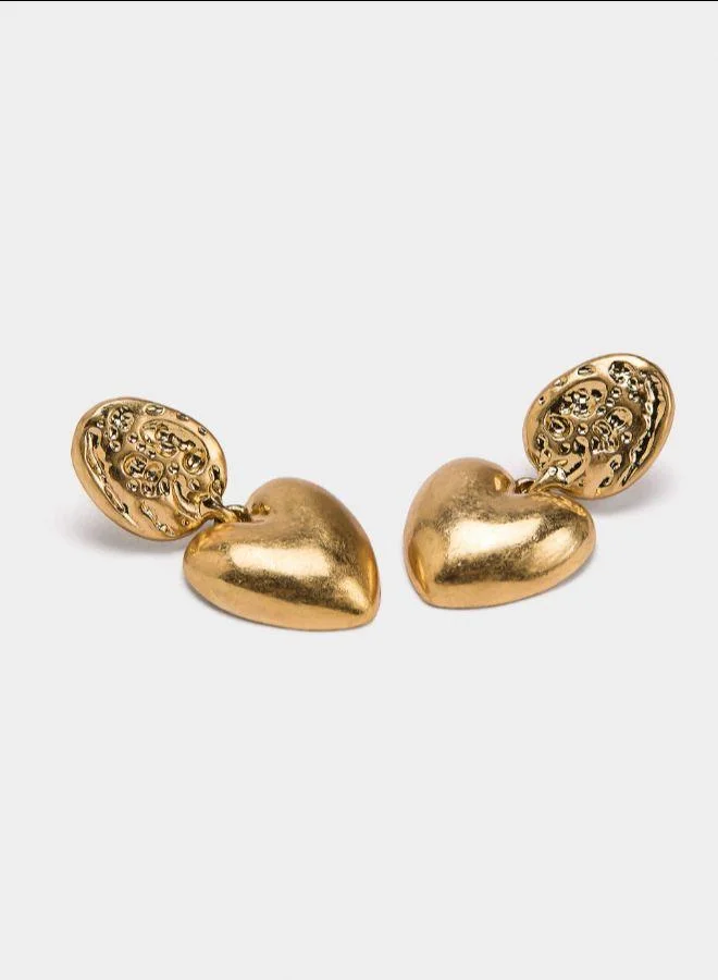 بارفوا أقراط ذات قلوب ذهبية