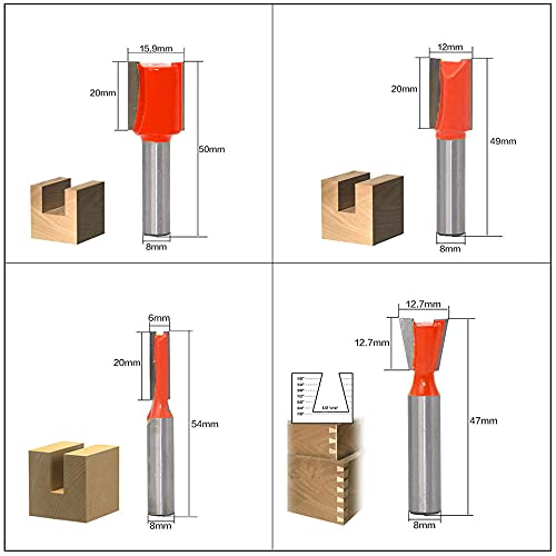 MLD MLD AN_01 12Pieces Multi Shapes RouterTrimmer Bit Set Combo with Wooden Box 14inch 635mm Shank Specially Designed for Woodworking 14inch Size 8 mmColorMulti MaterialCarbon steel  - Image 5