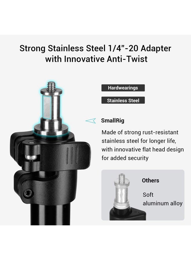 SMALLRIG Photography Light Stand 110"/9.2ft/280cm, Air-Cushioned Aluminum Photo Video Tripod Stand with 1/4" Screw for Softbox, Studio Light, Reflector and Ring Light, Max Load 8kg, RA-S280 - Image 5