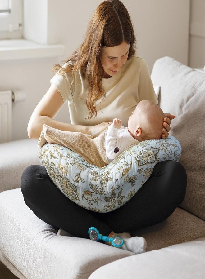 LittleDuds Baby Feeding Pillow for New Born Baby, Breastfeeding & Nursing Pillow with Removable Cover, Infant Support Cushion for 0–24 Months, Tummy Time Pillow | Cottage Care (Boho Garden) - Image 5