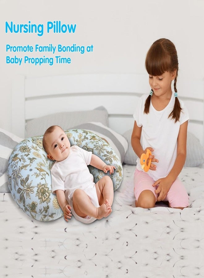 LittleDuds Baby Feeding Pillow for New Born Baby, Breastfeeding & Nursing Pillow with Removable Cover, Infant Support Cushion for 0–24 Months, Tummy Time Pillow | Cottage Care (Boho Garden) - Image 4
