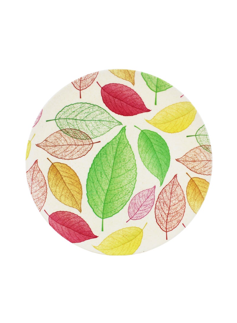 Cuisine Art Eco-Friendly Reusable Light Weight Bamboo Fiber Leaves Design Plate 20cm - Image 2