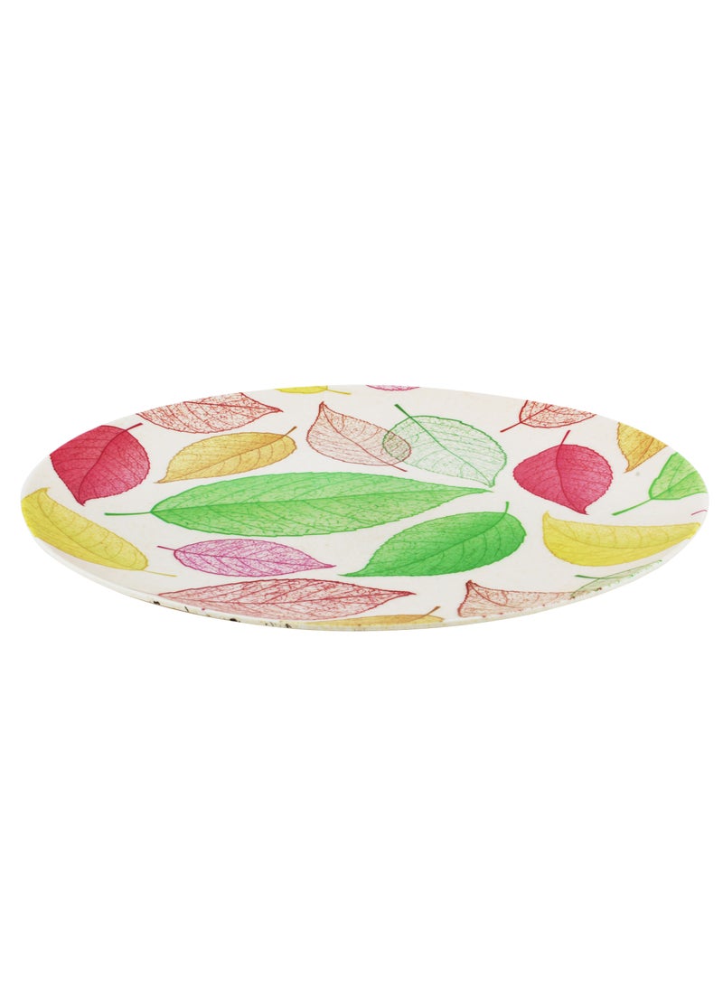 Cuisine Art Eco-Friendly Reusable Light Weight Bamboo Fiber Leaves Design Plate 20cm - Image 1