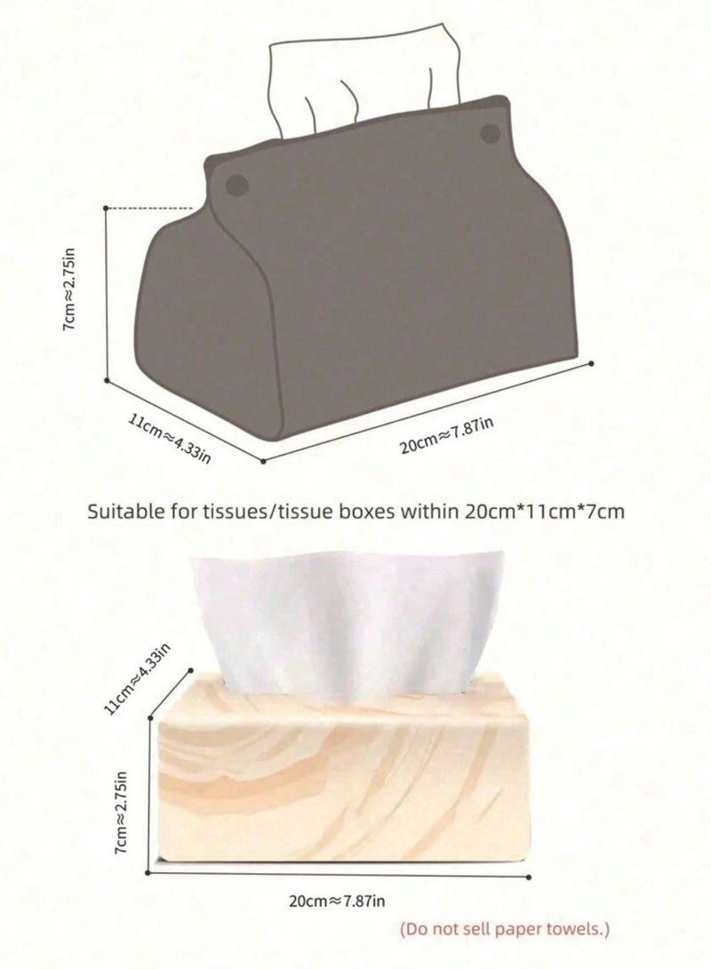 Tissue box made of gold leather  - Image 3