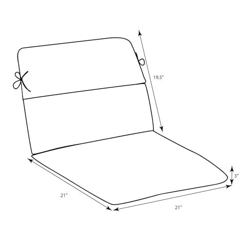 Pillow Perfect Floral Indoor/Outdoor 1 Piece Split Back Round Corner Chair Seat Cushion with Ties, Deep Seat, Weather, and Fade Resistant, 40.5" x 21", Brown/Green Coventry, 1 Count - Image 3