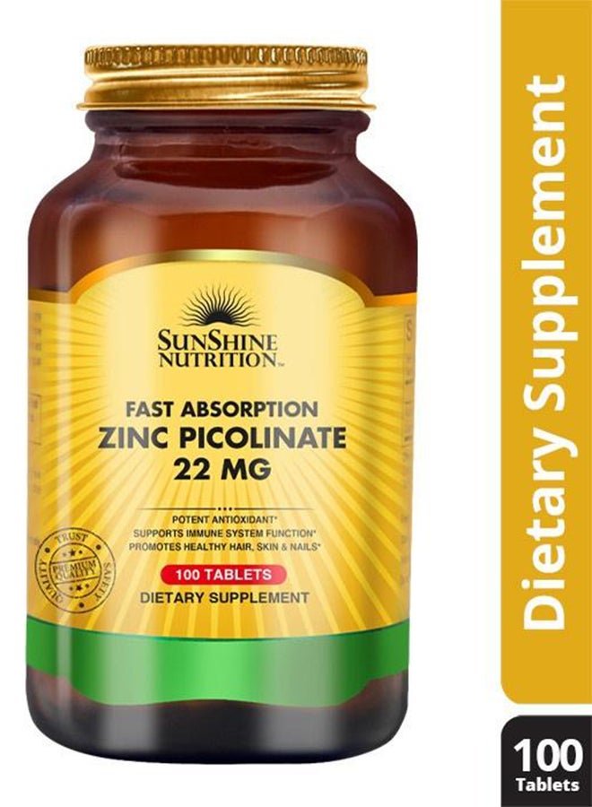 SUNSHINE NUTRITION بيكولينات الزنك 22 مجم 100 قرص - 08417 - Image 1