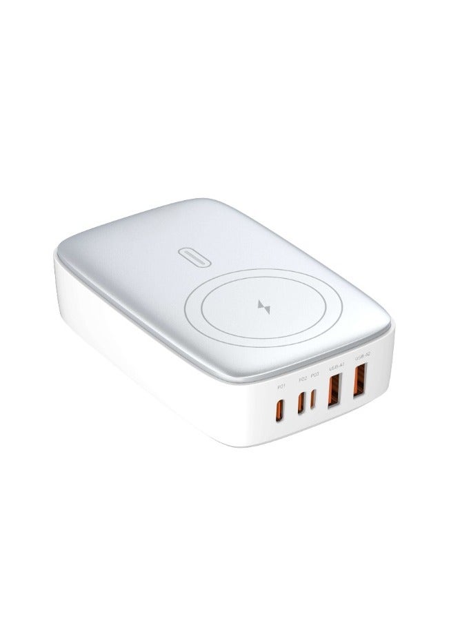 REBENUO 140W Wireless Charger PD Multiport Desktop Super Fast Wireless Charging Adapter White - Image 1