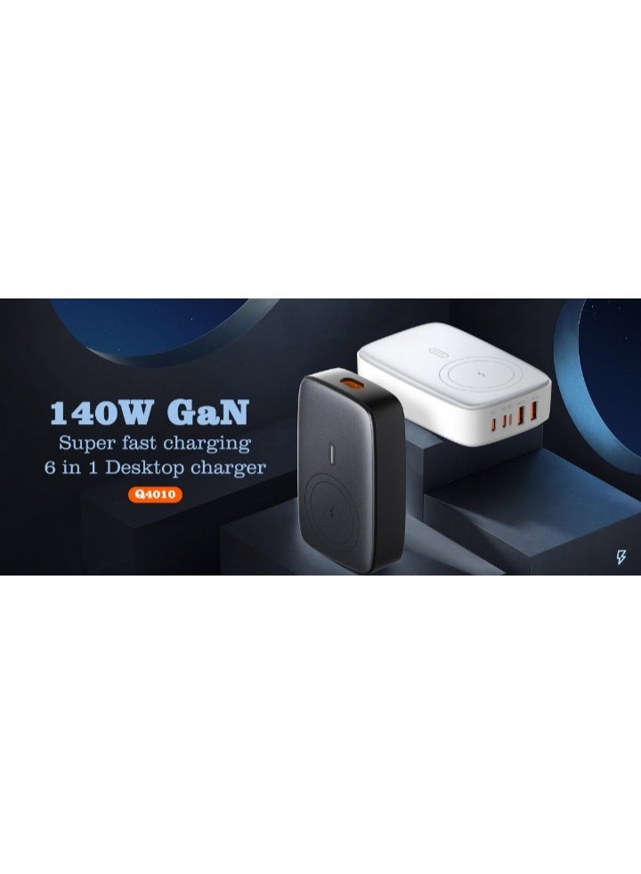 REBENUO 140W Wireless Charger PD Multiport Desktop Super Fast Wireless Charging Adapter White - Image 5