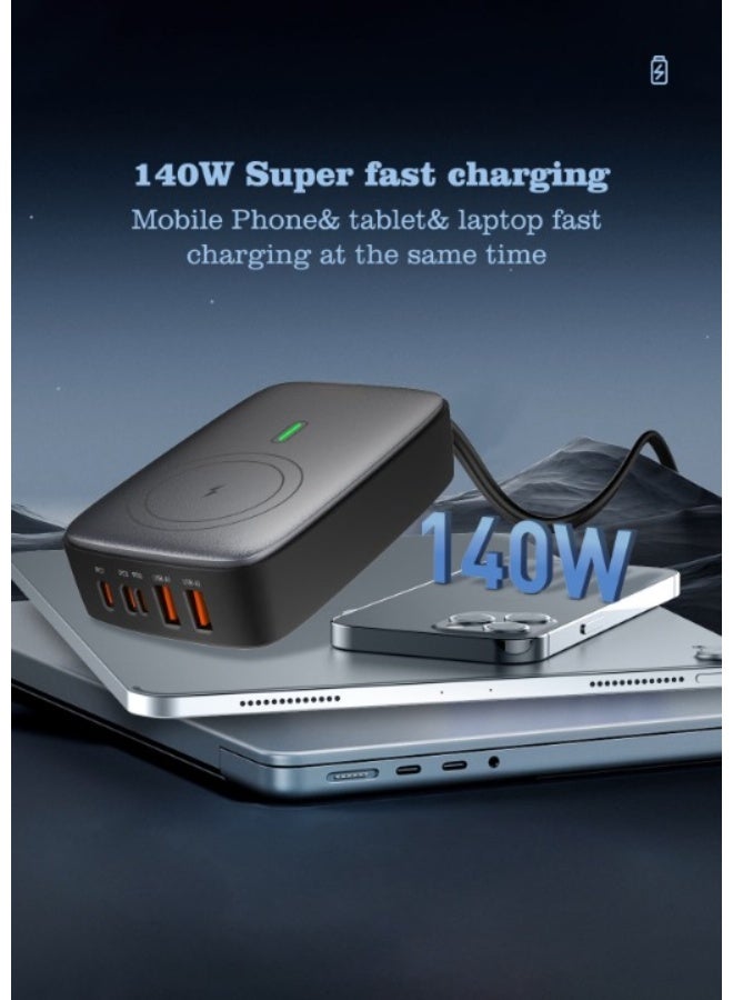 REBENUO 140W Wireless Charger PD Multiport Desktop Super Fast Wireless Charging Adapter White - Image 4