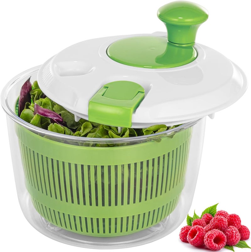 Vihoom Salad Spinner, Fruit and Vegetable Washer, Spin and Dry Salad Greens, 3 QT Lettuce Spinner with Bowl and Mesh Basket - Image 1