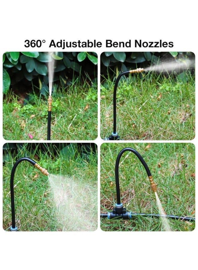 30m (100ft) 1/4" Drip Irrigation System, 2026-Upgraded Garden Watering Kit with 16 Adjustable Copper Nozzles, Automatic Misting Sprinkler System for Outdoor Garden, Lawn & Greenhouse (6mm Tubing) - Image 5