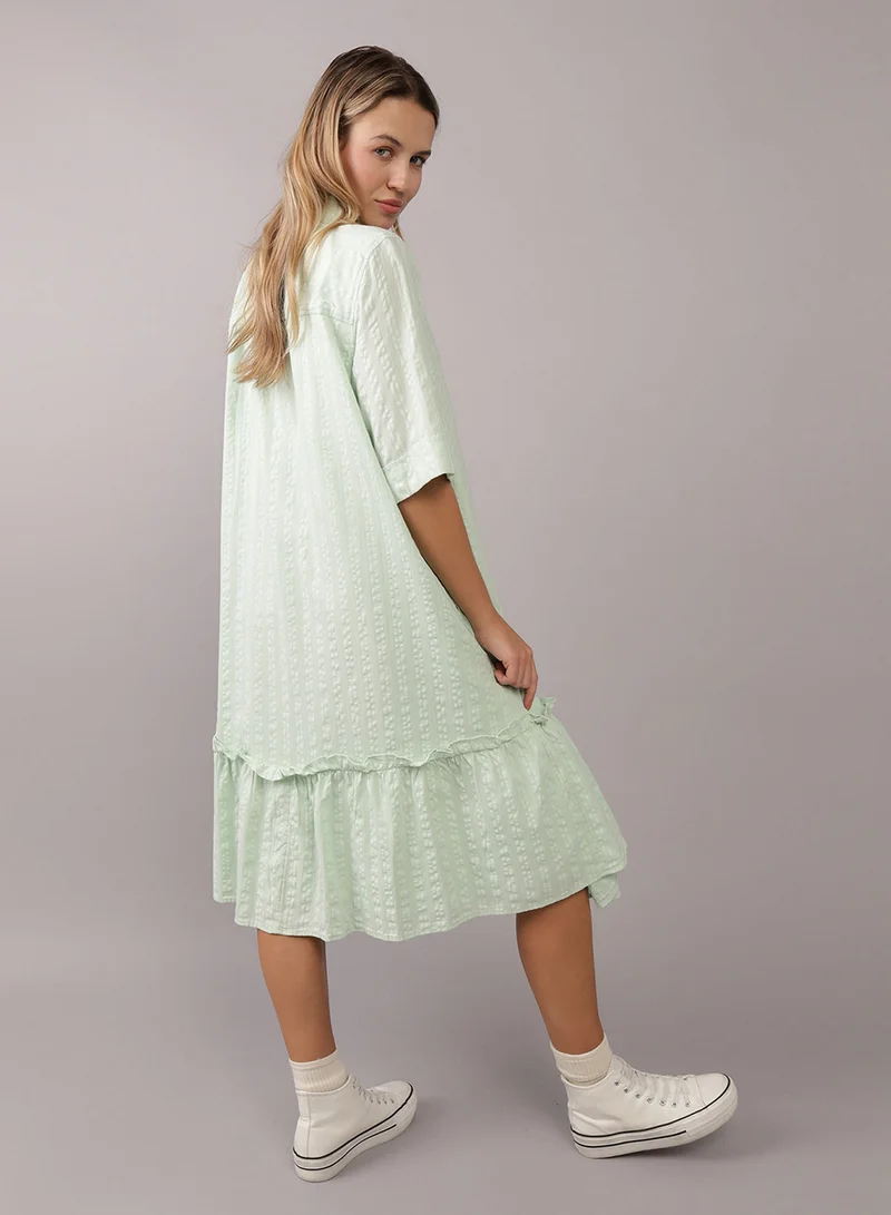 امريكان ايجل Mint Ruffled Midi Dress