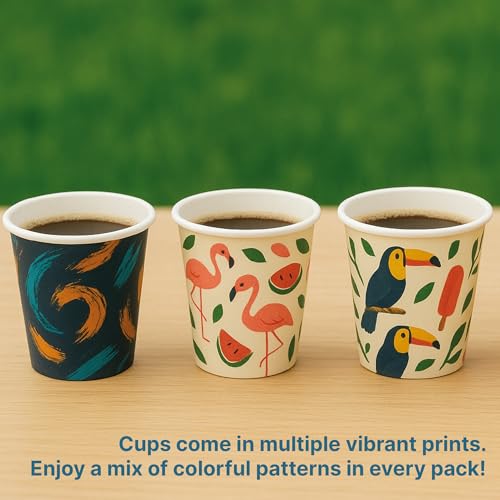 KAAGAT® 150 ml, 100 Count Disposable Paper Cups, Multicolor Eco-Friendly Drinking Cups for Wedding, Party, Picnic, Travel | Ideal for Tea, Coffee, Juice & Water, Use & Throw Party Glasses - Image 5