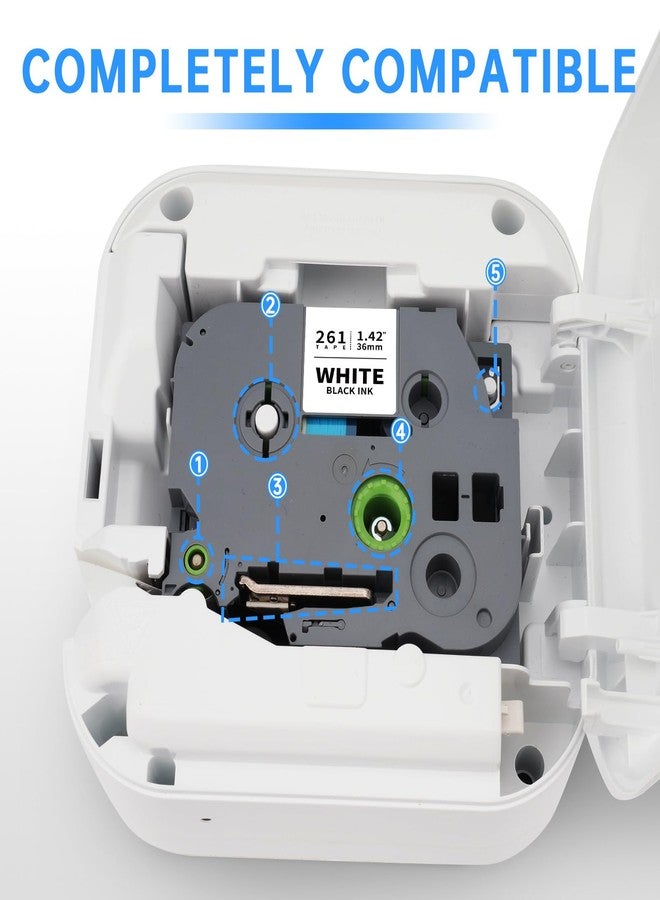 Unismar Wide Label Tape Compatible for TZe-261 TZ261 TZe261 36 mm Tape for PT-3600 PT-530 PT-550 PT-9200DX PT-9200PC PT-9700PC, 1 1/2''(1.4'') x 26.2', Black on White 2-Pack - Image 2