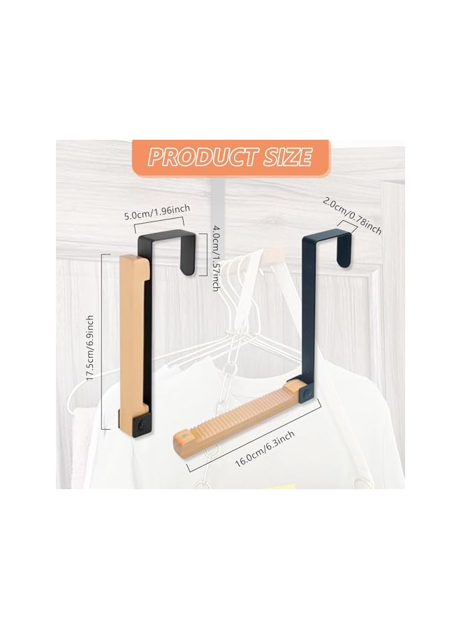 promass Over Door Hooks, 1PCS Hanger Black Foldable Over Door Drying Door Hooks Bedrooms Coat Hanger Hooks for Hanging Clothes Towels Coats Backpack Hat Over Door Coat Rack - Image 2