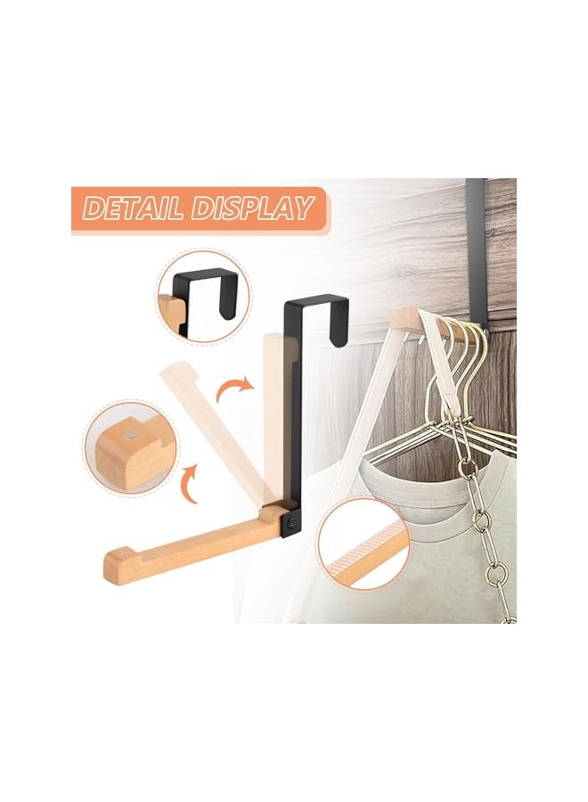 promass Over Door Hooks, 1PCS Hanger Black Foldable Over Door Drying Door Hooks Bedrooms Coat Hanger Hooks for Hanging Clothes Towels Coats Backpack Hat Over Door Coat Rack - Image 3
