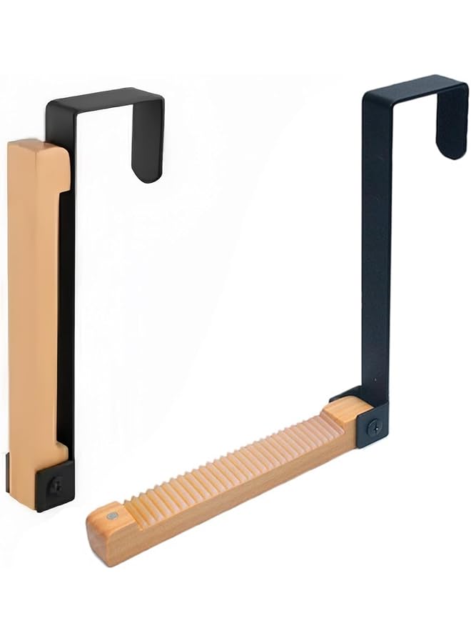 promass Over Door Hooks, 1PCS Hanger Black Foldable Over Door Drying Door Hooks Bedrooms Coat Hanger Hooks for Hanging Clothes Towels Coats Backpack Hat Over Door Coat Rack - Image 1