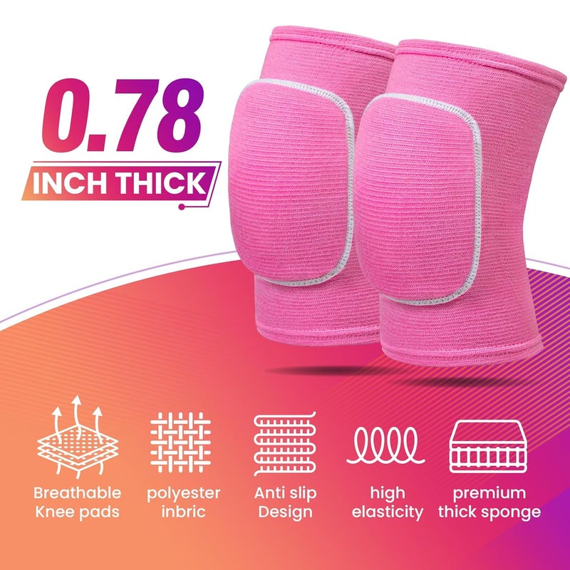RYBTB Volleyball Knee Pads,Knee Pads for Women,Men,Kids,Girls,Knee Brace for Basketball Volleyball Football Dance Yoga Tennis Running Cycling Workout Climbing (Pink, Small) - Image 3