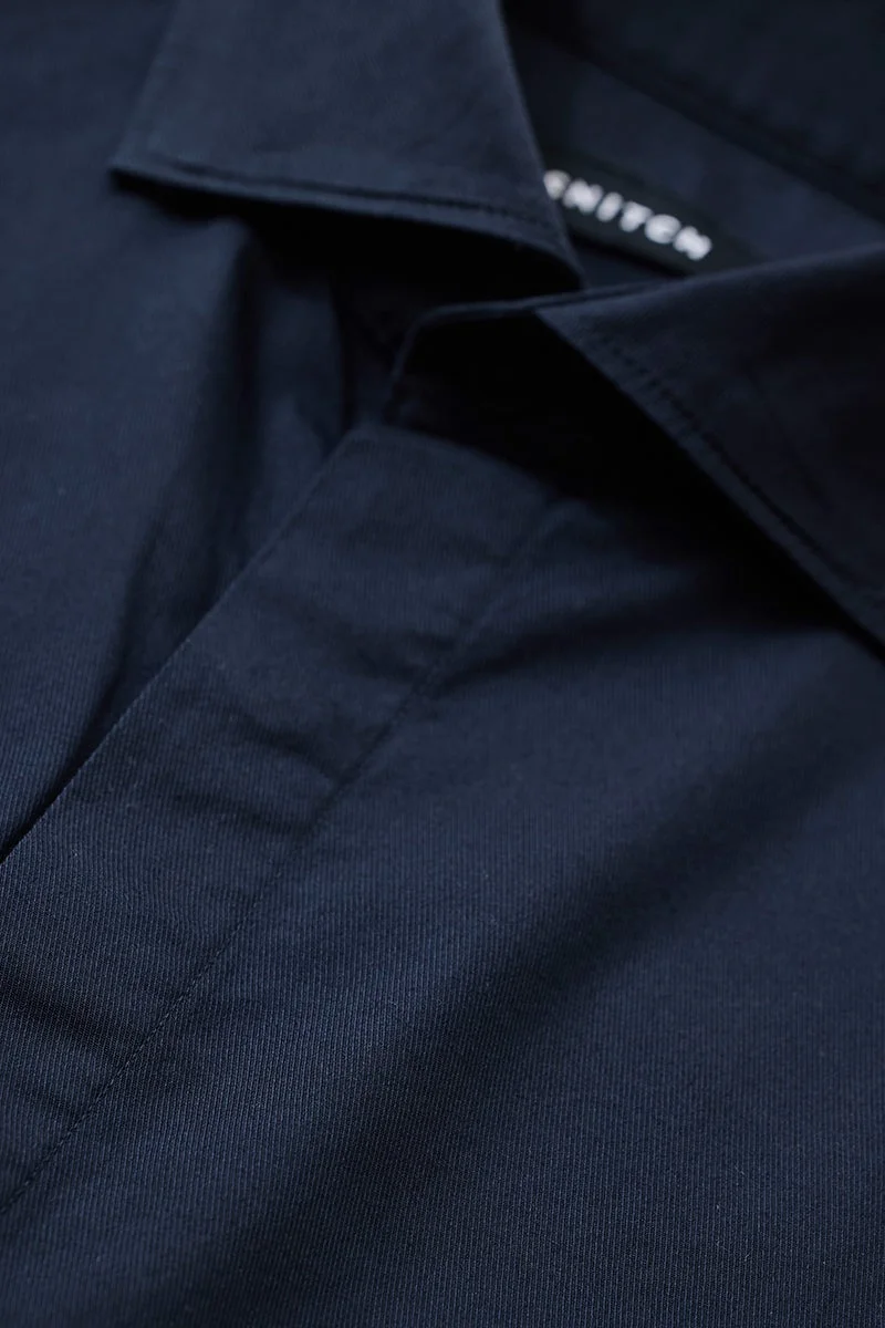 SNITCH Navy Slim Fit Stretch Shirt
