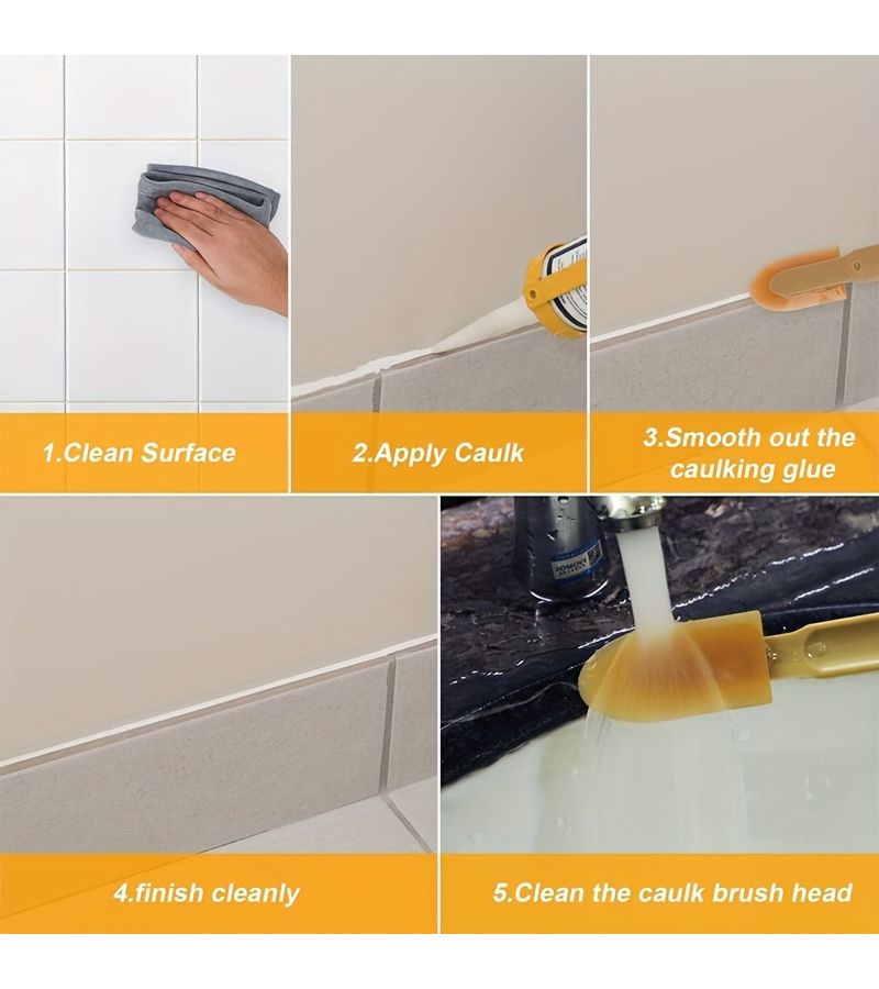 4pcs Caulking Tool Set Flexible Tip Sealant Finishing Tools Ergonomic Handle No Electricity Or Battery Needed For Smooth Application And Cleaning - Image 5