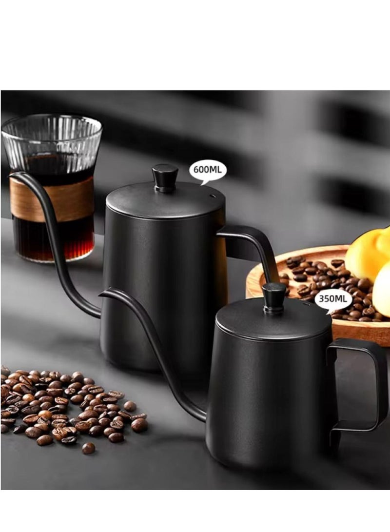 350ml 600ml Drip Kettle Coffee Tea Pot Non-stick Coating Food Grade Stainless Steel Drip Kettle Swan Neck Thin Mouth - Image 1