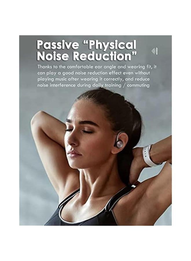 Wireless Earbuds with Earhooks Bluetooth Earbuds with Ear Hook Sport Waterproof Headphones Noise Cancelling Ear Buds with Microphone Running Workout Gym Earphones LED Power Display for Android iOS