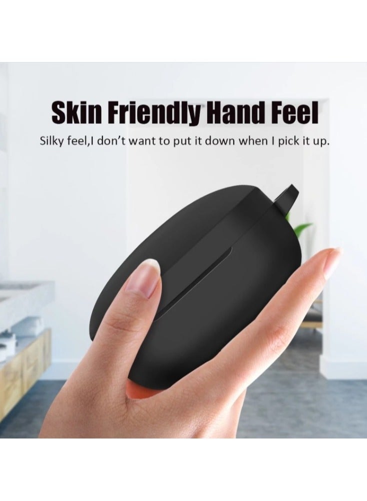 حقيبة حمل من السيليكون متوافقة مع Anker Soundcore Life P2 Mini، غطاء محمول مقاوم للخدش مع حلقة تسلق (أسود) - Image 3