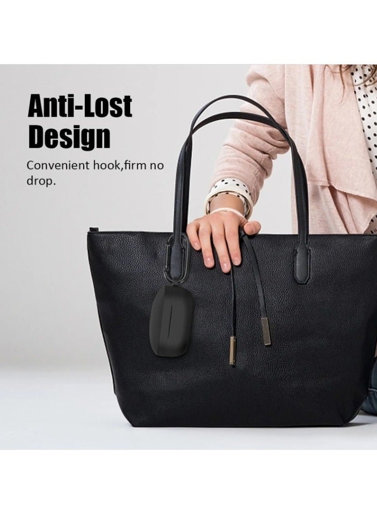 حقيبة حمل من السيليكون متوافقة مع Anker Soundcore Life P2 Mini، غطاء محمول مقاوم للخدش مع حلقة تسلق (أسود) - Image 4