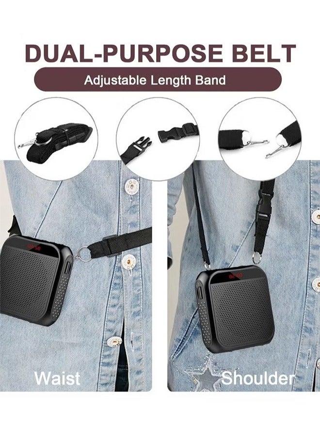 Voice Amplifier with Wired Microphone Headset Portable Rechargeable PA System Speaker Personal Microphone Speech Amplifier Loudspeaker for Teachers Tour Guides/ Coaches Metting/ Yoga/ Fitness (Black) - Image 5