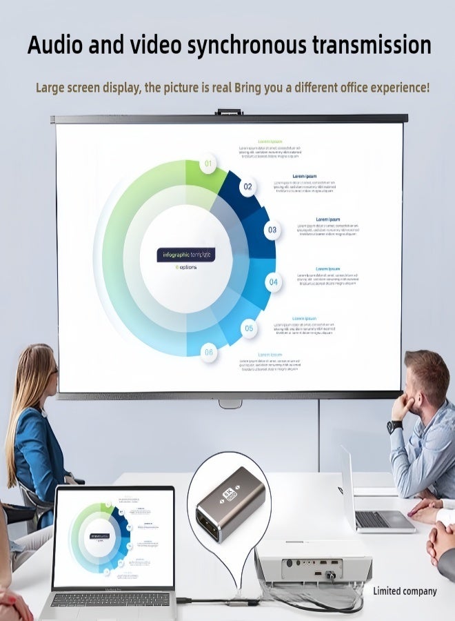 الصفحة الرئيسية محول Displayport Coupler (عبوة من 2 قطعة)، غلاف من السبائك المعدنية 8K UHD HDR Displayport (DP) 1.4 أنثى إلى أنثى محول تمديد ذكر، متوافق مع الإصدارات السابقة 1.3 1.2 1.1 - Image 4
