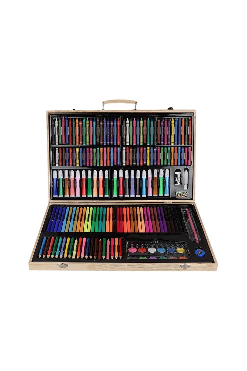 Art Set 180 Piece Professional Artset Color Pencil Child Drawing Set Painting Set Coloured Pencil for Kids- Coloured Drawing Art Set, Wooden box - Image 1