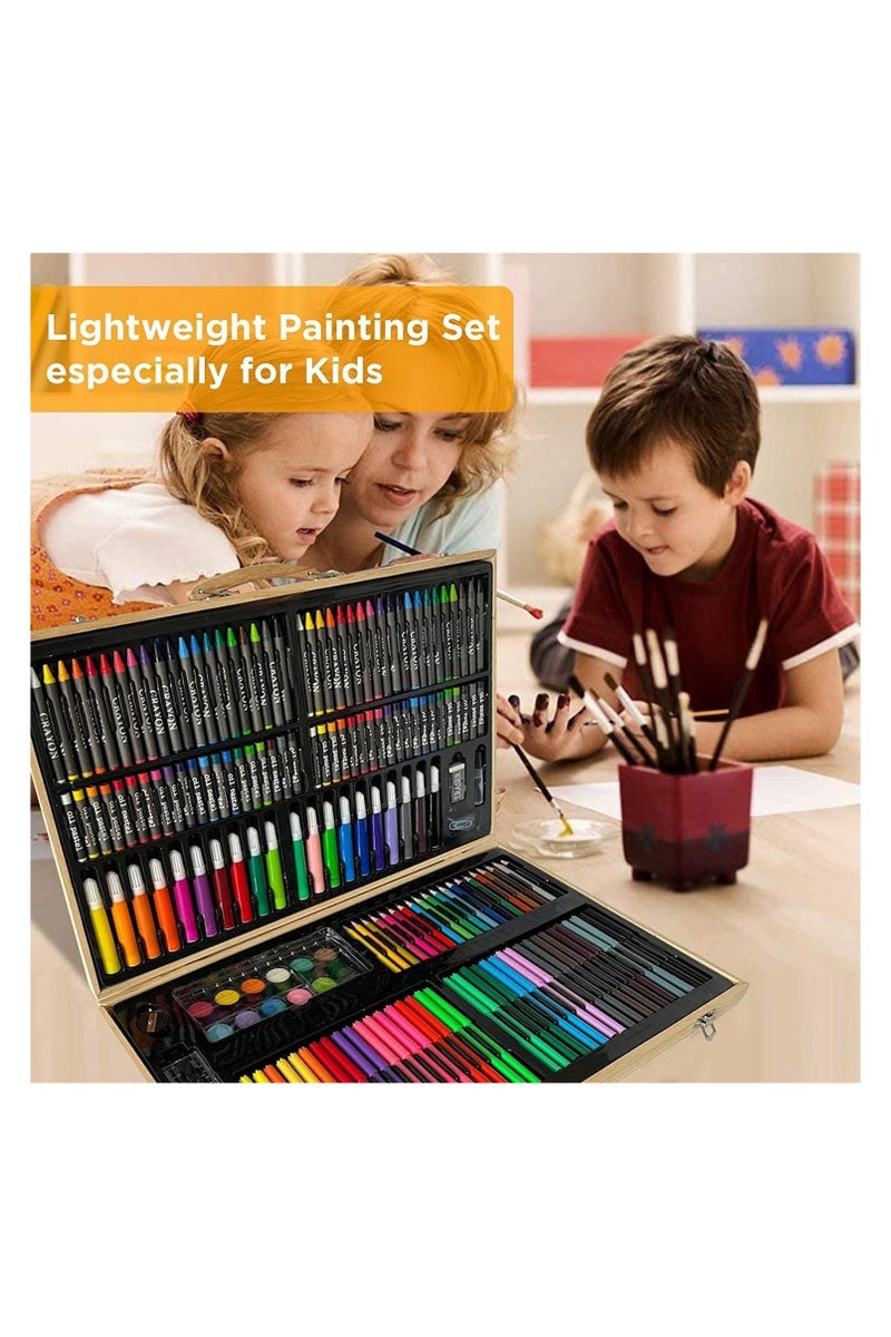 Art Set 180 Piece Professional Artset Color Pencil Child Drawing Set Painting Set Coloured Pencil for Kids- Coloured Drawing Art Set, Wooden box - Image 2
