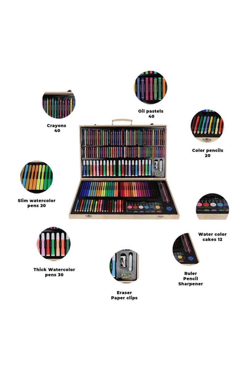 Art Set 180 Piece Professional Artset Color Pencil Child Drawing Set Painting Set Coloured Pencil for Kids- Coloured Drawing Art Set, Wooden box - Image 4